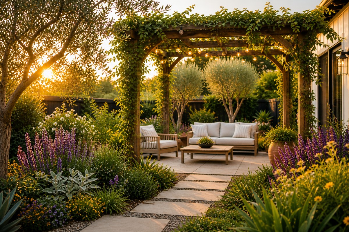 California Casual backyard landscape style