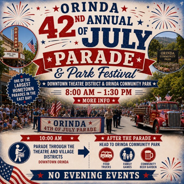 Orinda 42nd Annual 4th of July Parade and Park Festival