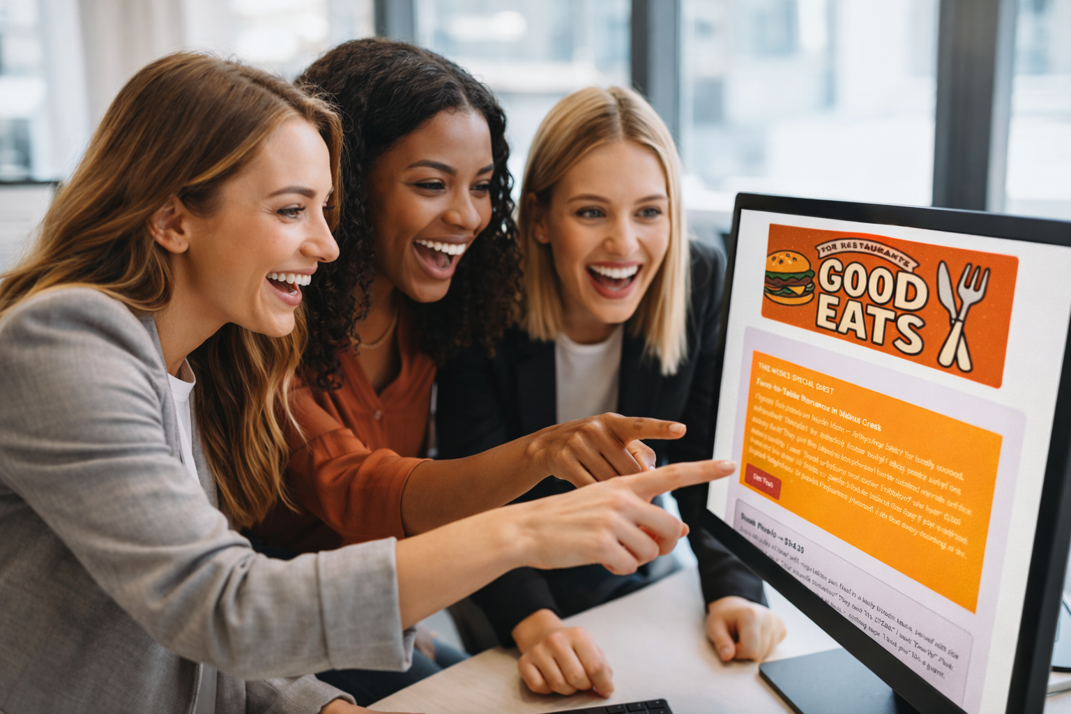 People discovering restaurants