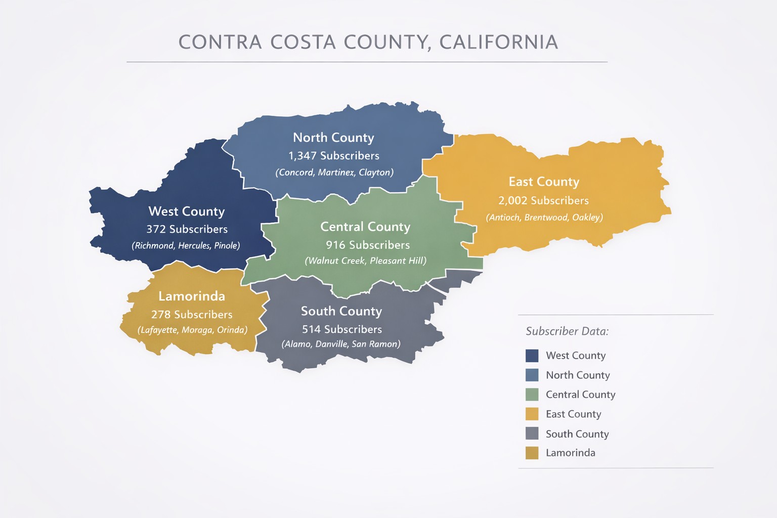 Contra Costa Subscriber Map