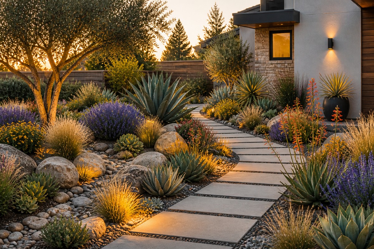Modern Xeriscape landscape style